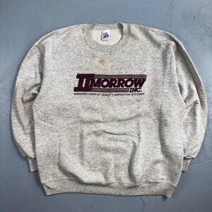 Tomorrow II Morrow Sweatshirt 90s VTG Crewneck USA Gray Construction 2XL Jerzees